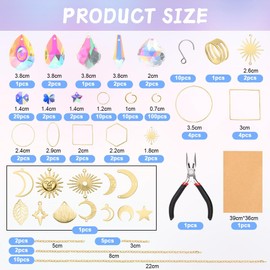 OFFCUP Crystal Suncatchers, 200Pcs Gold Sun Catchers, Rainbow Maker Crystal Prism Sun Catcher Glass Pendants Prism Hanging Ornament for Windows,DIY Pendant Home Decor Gifts