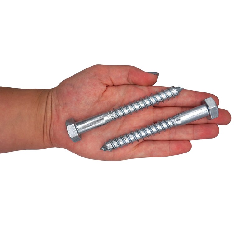 SKIR'CO Pack of 10 DIN 571 Galvanised Steel Hex Head