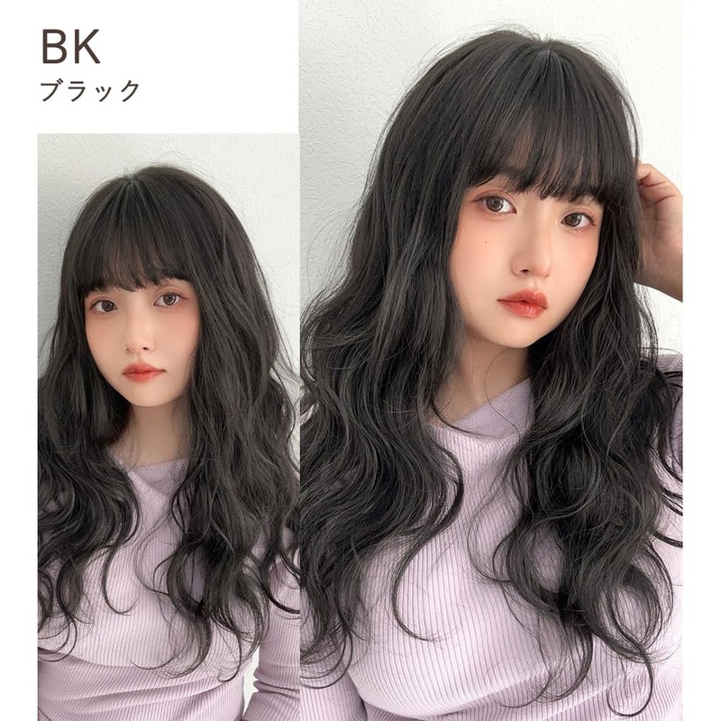 BrightLala p257-BK Bangs Wig, Partial Wig, Hair Extension, Natural, Long