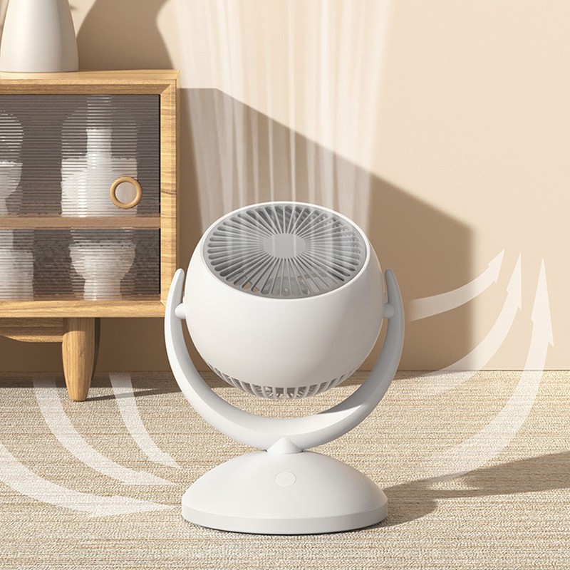 Table Fan 4 Speed Modes Stable Base Ultra Quiet Rechargeable