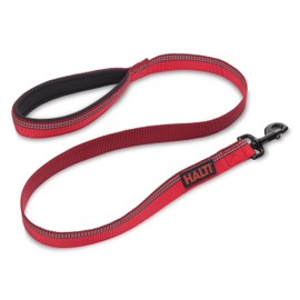 HALTI Lead For Dogs, Size Large, Red, 1.2m, Premium Nylon Puppy & Dog Leash, Reflective, Neoprene-Padded Handle, Comfortable & Easy to Use, For Small, Medium & Large Dogs