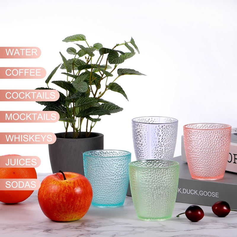 sourcing map 7oz Acrylic Drinking Glasses, 4Pcs Plastic Reusable Tumblers