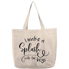 I make a splash with the boys funny swimming fun summer pool Natural Canvas Tote Bag funny gift