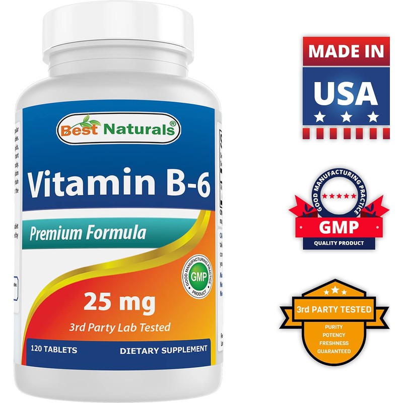 Best Naturals Best Naturals Vitamin B6 25mg, 120 Tablets (120