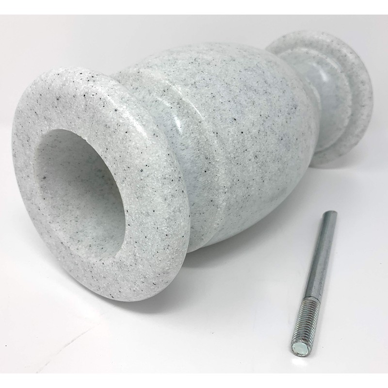 OPTIMUM Memorial Cemetery Flower Vase - Plastic (White Granite) with