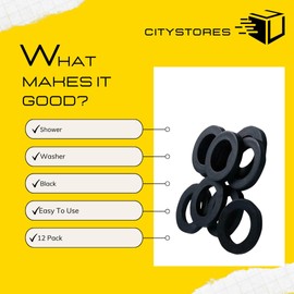 Citystores® Shower Hose Washers 1/2 Inch Rubber Gaskets For Leak-proof Shower Head And Hose Connections (12 Pack)