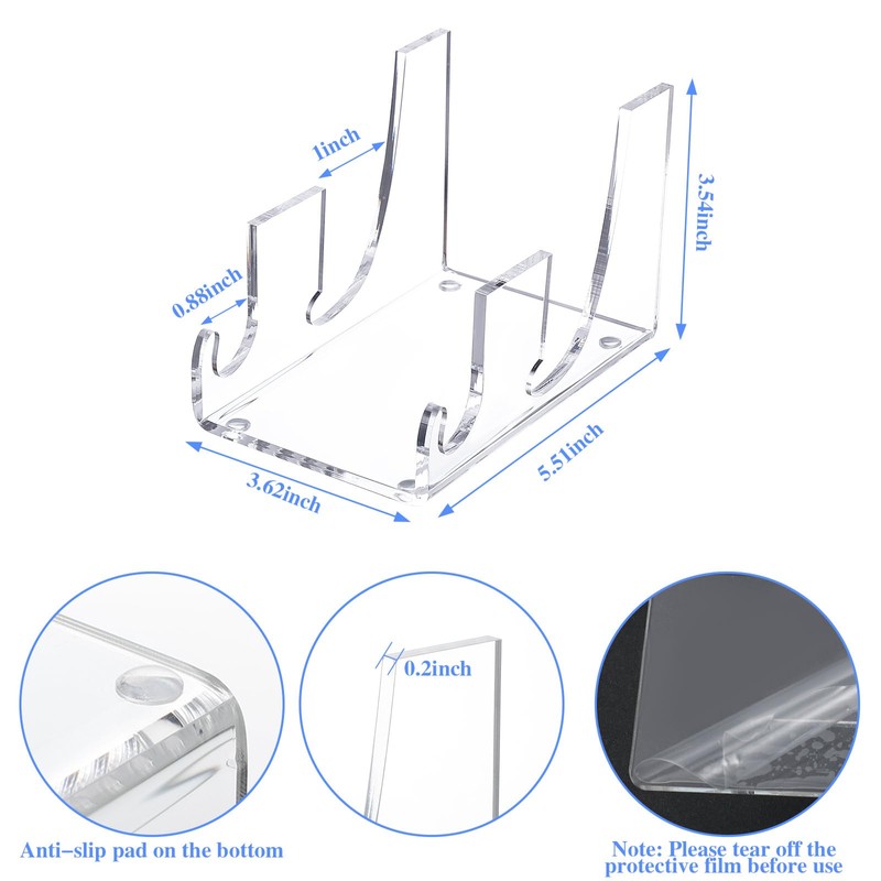 Wenqik 8 Pcs 2 Tier Acrylic China Plate Display Stands
