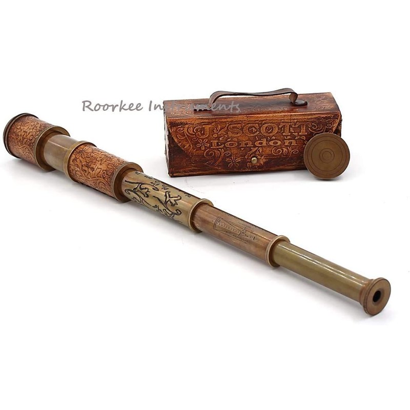 Antique Style Solid Brass Quality Spyglass Telescope