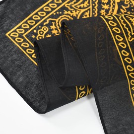 [the largest selection] Contrast Color Bandana Paisley Pattern (Regular Size, Regular Size) Paisley Bandana - 55x55, black / yellow