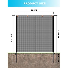 Upitry Driveway Net Fence Gate Mesh - Outdoor Barrier Portable for Backyard Yard - Gates Stop Ball Basketball Dogs Pool Garage Area Guard