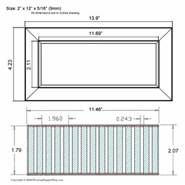 Chameleon 2 1/4""x12" 5/16" Thick Floor Vent Registers Matching Floor Tile Hardwood Laminate