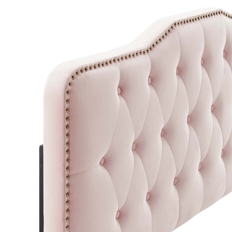 Modway MOD-6410-PNK Sophia Tufted Performance Velvet Full/Queen Headboard, Pink