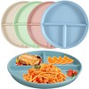 Ezranova 2 pcs Divided Dinner Plates,Reusable Plastic Divider Plates,Unbreakable Divided