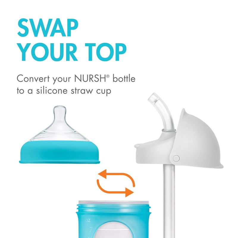 Boon Nursh Silicone Straw Sippy Cup Lid - Conversion Top
