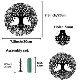 CREATCABIN Tree of Life Metal Decor Family Tree Metal Wall Decoration Black Tree Sculptures Hollow Out Wall Hanging Ornament for Housewarming Gifts Outdoor Garden Farmhouse Living Room 7.8 x 7.8Inch