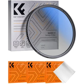 K&F Concept 55mm Circular Polarizer Optical Glass Lens Filter Ultra-Slim 18 Multi-Layer Coatings Circular Polarizing Filters for Camera Lens (Nano-K)