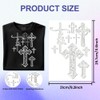 ANATTASOUL White Rhinestone Iron on Transfer Cross Bling Diamond Hotfix
