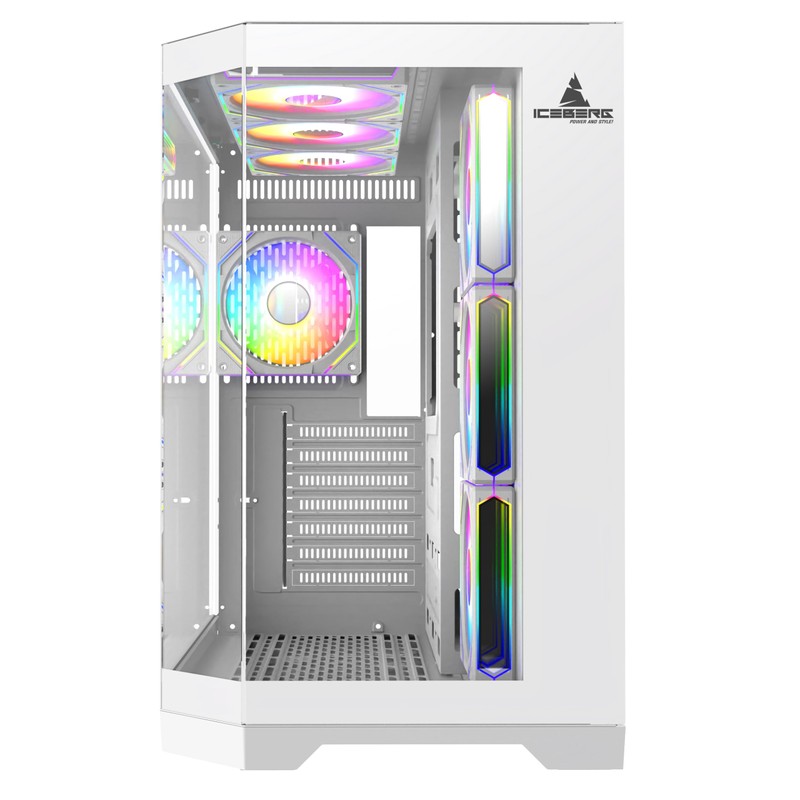PC Gaming ATX Case Iceberg Crystal Edge Full Panoramic View