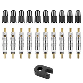 21Pcs Presta Valve Core with Remover Tool Bike Replacement Brass Tubeless Core for Tubeless Road MTB Bicycle, Stan's, Vittoria, Continental, Kenda and More