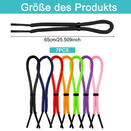 Puedno Pack of 7 glasses straps, floating, elastic glasses straps, 34 cm, anti-loss sun glasses holder for water sports, boating, kayaking, surfing, multi-coloured