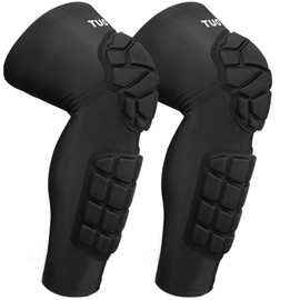 HAIYUE Knee Pads Compression Knee & leg Sleeve for Basketball Volleyball Football Baseball, Soccer Calf Pad Shin Guards, Wrestling Knee Protector Gear for Youth Men Women (1 Pair) Size XL