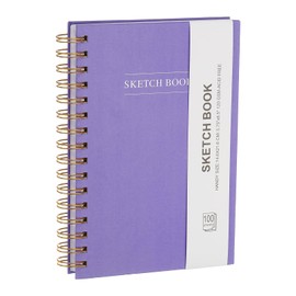 PATIKIL 8.6x5.6" Hardcover Spiral Bound Sketchbook, 100 Sheets 110GSM/74lb Artistic Blank Drawing Sketching Pad Rectangle Sketch Pad Notebook for Adult Beginner Artist, Purple