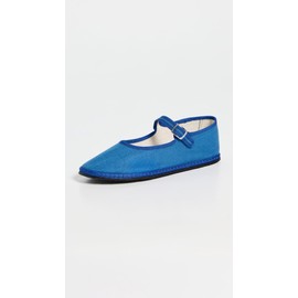 ViBi VENEZiA Women's Classic Linen Mary Janes, Stromboli, Blue, 7 Medium US