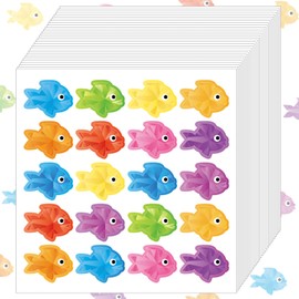 Estune 540 Pcs Colorful Fish Stickers for Kids Self Adhesive Colorful Fish Paper Stickers Teacher Reward Encouraging Reward Chart Classroom Ocean Fish Stickers for Classroom Theme Party Favor