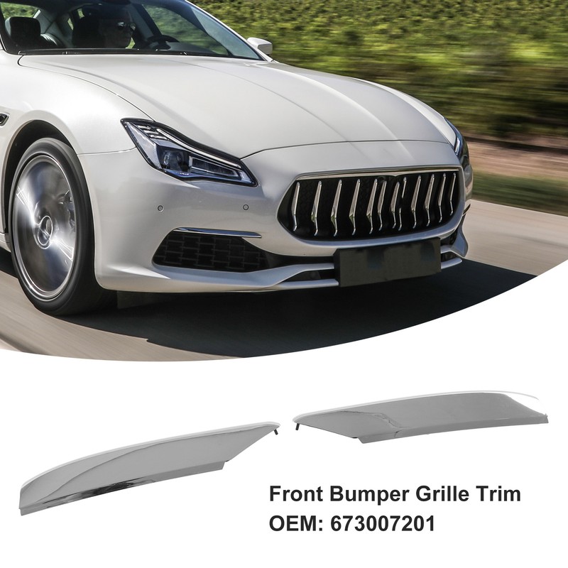 1pair Front Bumper Grille Trim Chrome 673007201 Replacement for Maserati