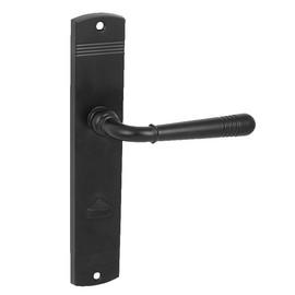domino Door Handle 78 Lever Set Toilet Bathroom Set Left & Right Door Fitting for Toilet / Bathroom Doors L Shape Door Handle Made of Znal Black Door Handle Set Loft Black