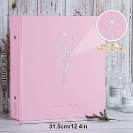 Lanpn Photo Album 4x6 600 Pockets Photos, Linen Cover Large Picture Albums Holds 600 Horizontal and Vertical Photos Pink