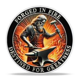 BHealthLife Blacksmith Hammer Challenge Coin - Forged in FIRE Motivational Coin - Novelty Medallion for Staff Office Decor Inspirational Gifts for Women Men Coworkers Employees Friends