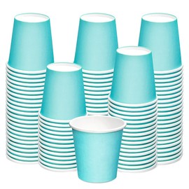Giwrmu 50 Pack 3 oz Paper Cups, Disposable Cups for Bathroom, Mouthwash, Espresso, Snack and Everyday Use,Suitable for Home, Party, Picnic (Blue)
