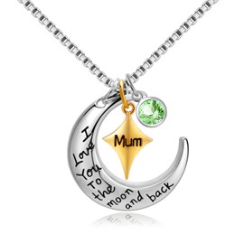 PHOCKSIN August Birthstone Necklaces For Mother Birthday Gifts For Mum From Daughter I Love You Mum Necklace Mum Jewellery From Son