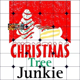 Handmade Sublimation Print Christmas Tree Junkie Ready to Press Heat Transfer