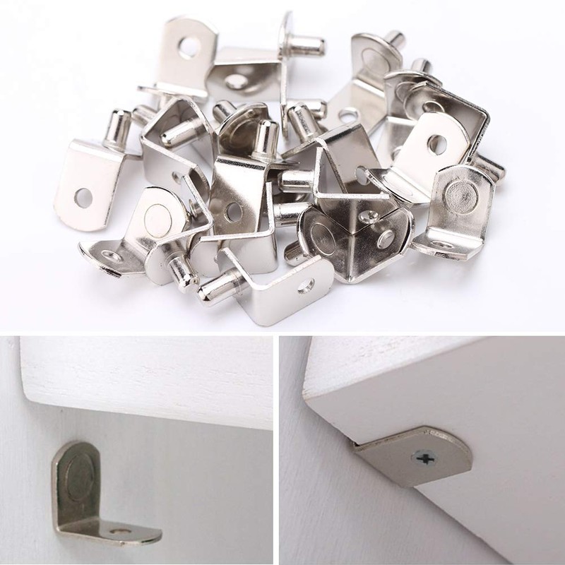 Shelf Pegs-Support Pins Set, 80 Pieces Stainless Steel Metal Bracket