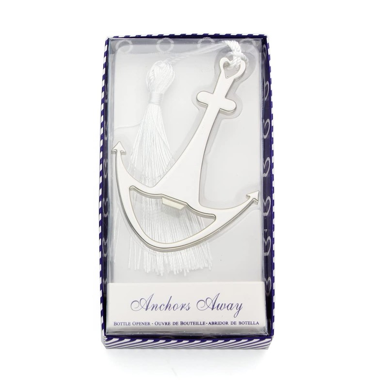 6 Pack Silver Anchor Bottle Openers Favors