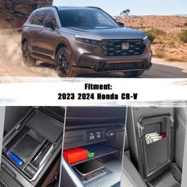 Neepiar 3PCS Center Console Organizer Compatible with 2023 2024 Honda CRV Armrest Storage Box Armrest Hidden Storage Box Secret Compartment Insert Tray Interior Accessories