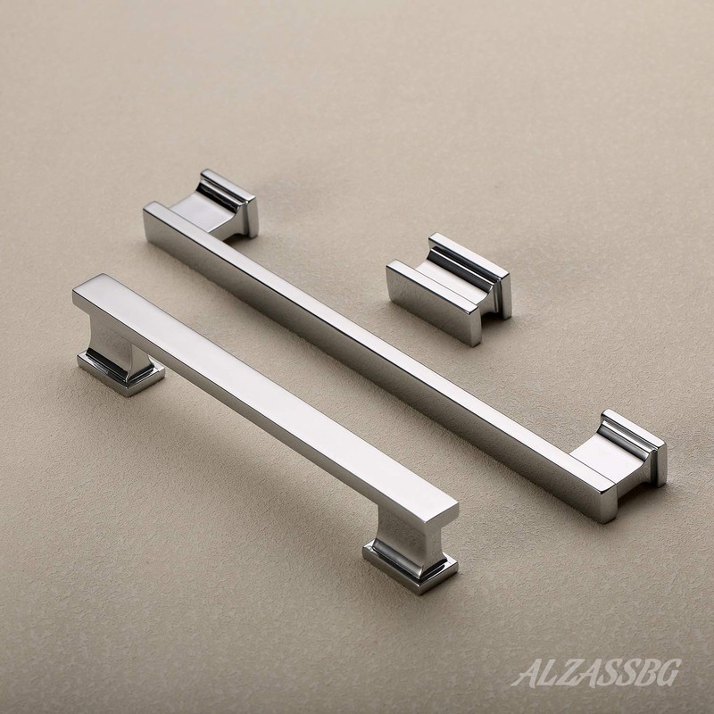 Alzassbg 10 Pack Polished Chrome Cabinet Pulls, 6-1/4 Inch(160mm) Hole