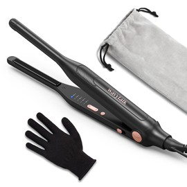 Wavytalk 3/10" Small Flat Iron, Pencil Flat Iron for Short Hair, Pixie Cut and Bangs, Curling Iron for Short Hair, Mini Hair Straightener for Edges with Anti-Pinch Design, Tiny Hair Straightener
