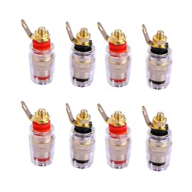 EIGHTNOO 4mm Banana Plug Socket Connector Binding Post for Amplifier Speaker Terminal In-Wall Plate (8 Pcs)