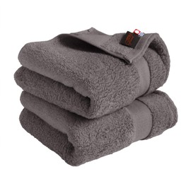 Hiorie Imabari Towel Certified Face Towel, Set of 2, Charcoal, Made in Japan, Premium Super Long Cotton, Instant Absorption, Thick, 100% Cotton, Hotel Specifications