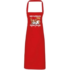 Hippowarehouse Dog Cuddles Fix Everything Gift For Him Her Daughter Son Dad Mum Apron kitchen cooking painting DIY onesize adult