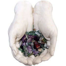 FIGURINE - GODS HANDS W/STONES KIT 2x3in