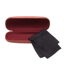 Noble Pack Hard Shell Brushed Eyeglass Case with Microfiber Cleaning Cloth – Premium Eye Glass Carry Case with Enhanced Frame and Lens Protection – Ideal for Glasses & Sunglasses (Burgundy)