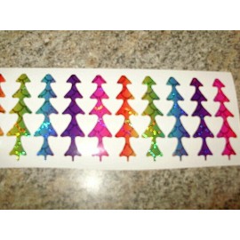 The Fishing Lure Tape Company  RAINBOW HOLO SCALE  ASST  Tree Ladderback  Die Cut Fishing Lure Tape 6 Sizes - 5" 6 PACK