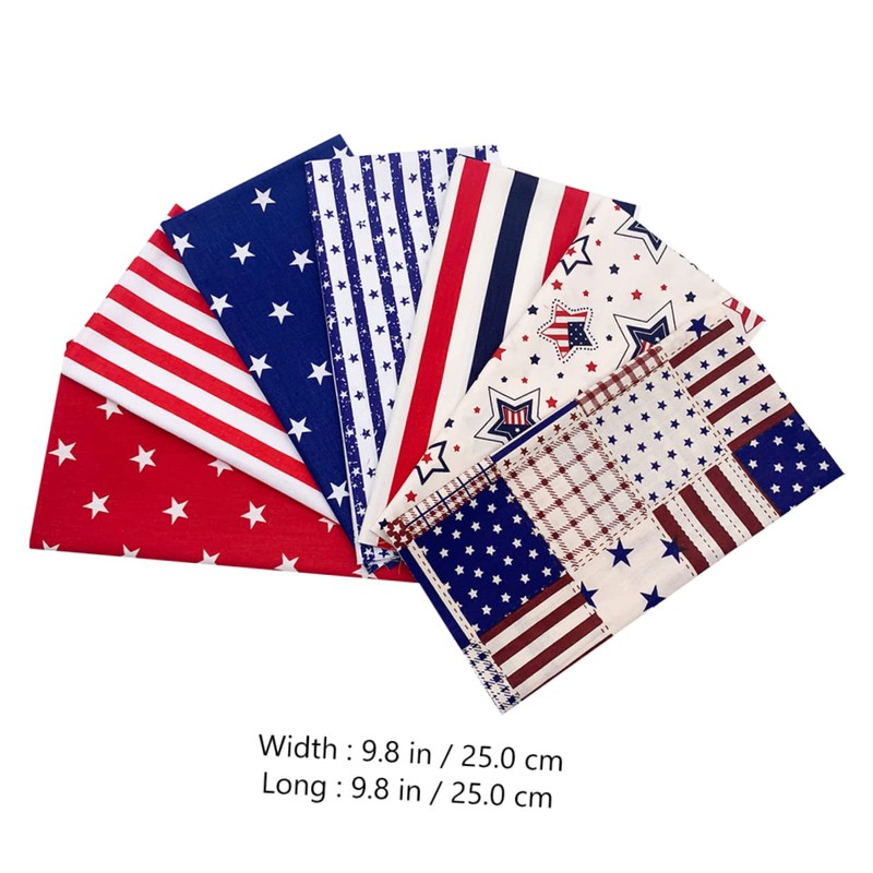 ABOOFAN 2sets Us Flag Cotton DIY Fabric Muslin Sewing Fabric