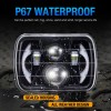 Unbranded Brightest DOT 7x6" 5x7 Led Headlight Hi/Lo DRL for