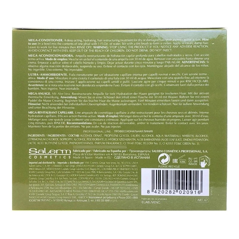 Salerm Ampolleta Salerm Mega Acondicionadora 12 Unidades 5ml C/u