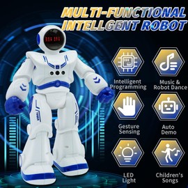 katietoy Robot Kids Toys for 4 5 Years Old Boys Girls, Remote Control Robots Kits, RC Smart Gesture Sensing Toy for Kids Christmas Birthday Gifts for 6 7 8 9 10 11 12 Years Old (BLUE)